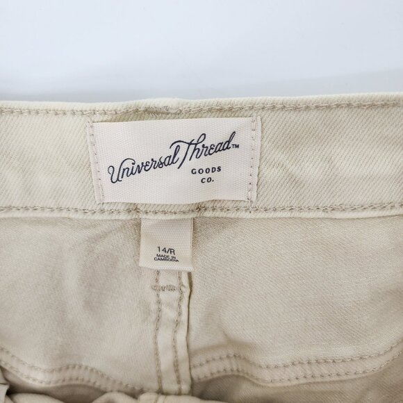 Universal Thread High Rise 90s Slim Jeans 14 Womens Comfort Stretch‎ Beige Cream - Picture 11 of 13
